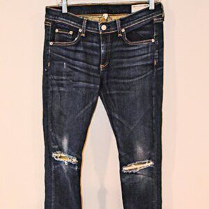 Rag and Bone Skinny Denim Distressed Dark wash Jeans  size 28